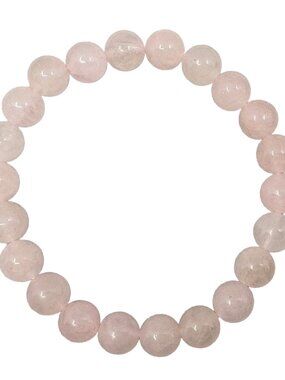 8mm Natural Pink Rose Quartz Bead Bracelet Genuine Crystal Gemstone RomanticGift